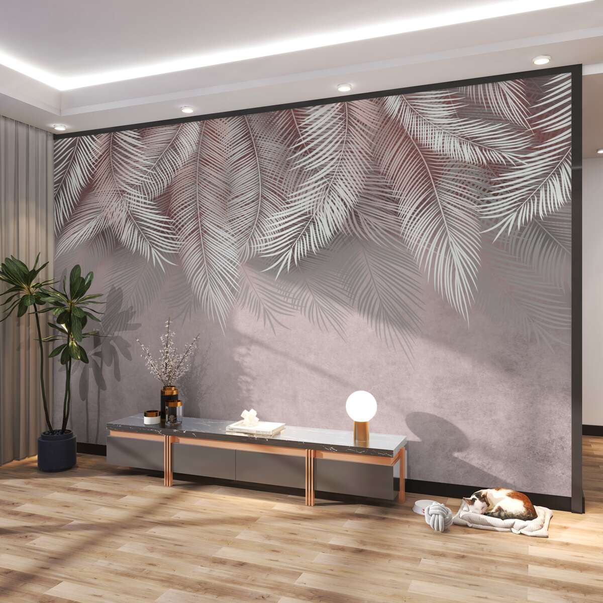 Fototapeta Lekkie paprocie zwisają