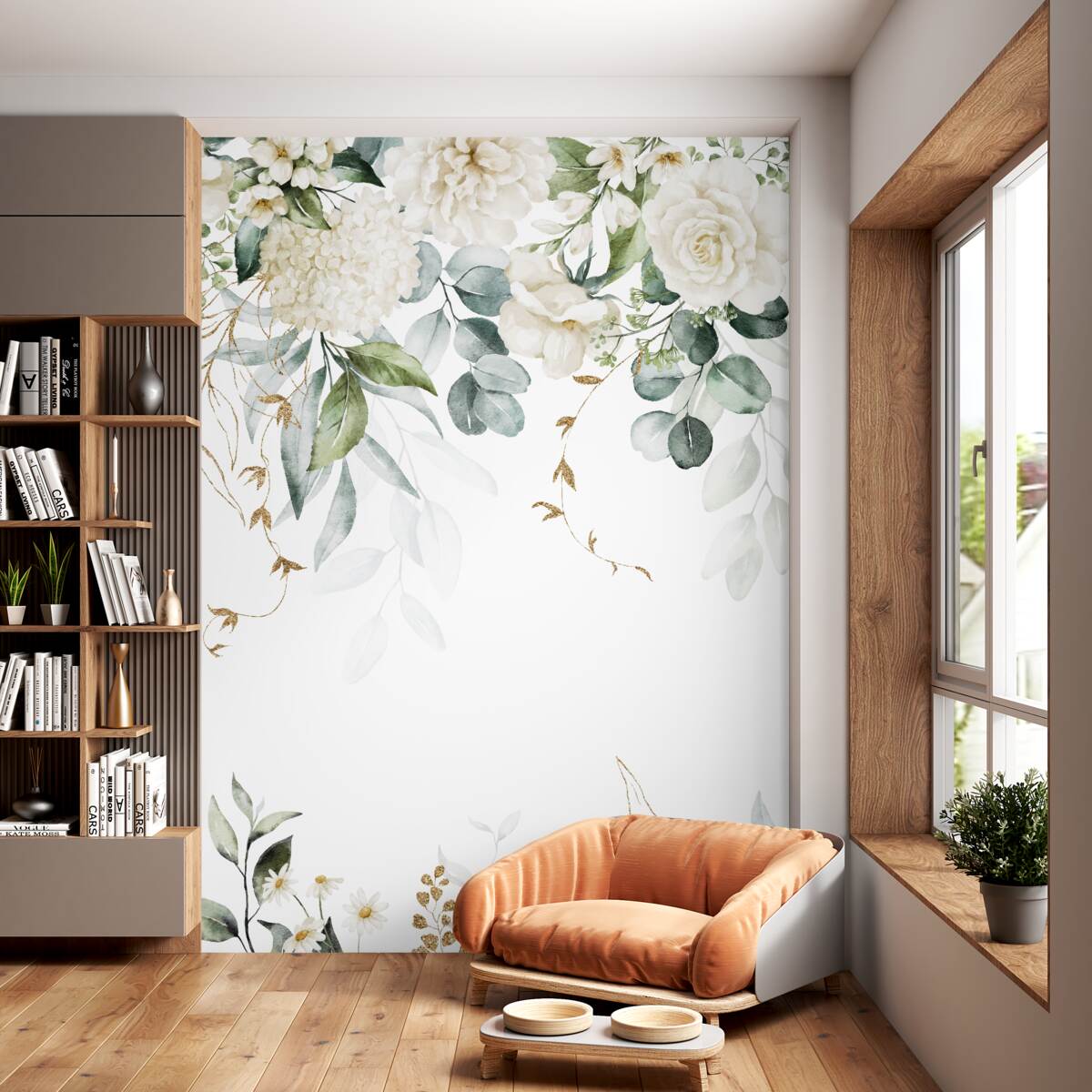 Fototapeta Białe róże i jasny liliowy