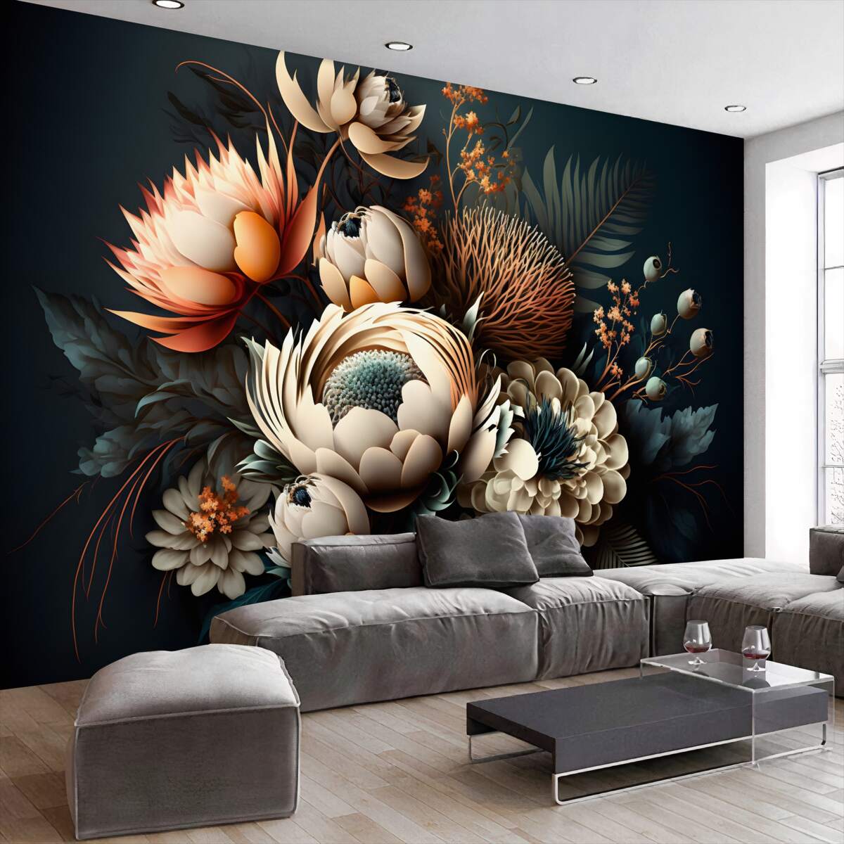 Fototapeta Kompozycja jesiennych kwiatów