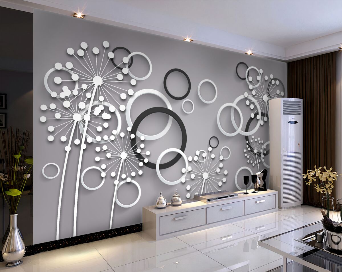 Fototapeta Koła i szary mniszek lekarski