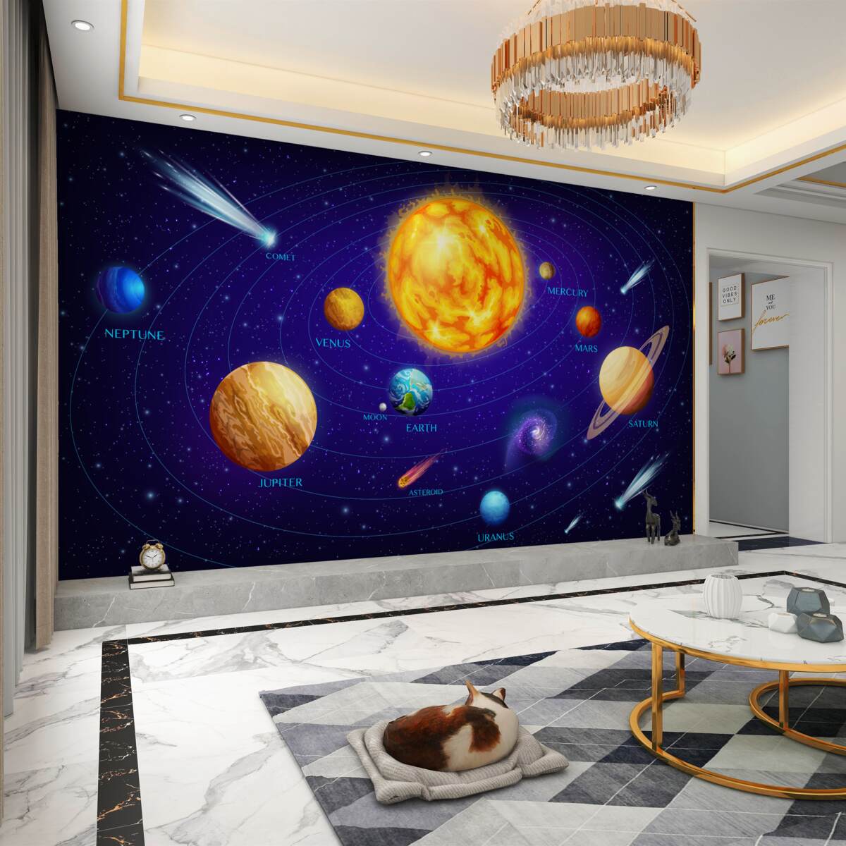 Fototapeta Planety i ich rozmiary w kosmosie