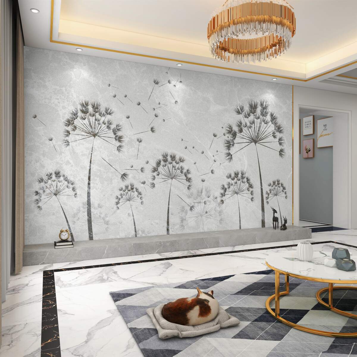 Fototapeta Wiatr rozwiewa mlecze