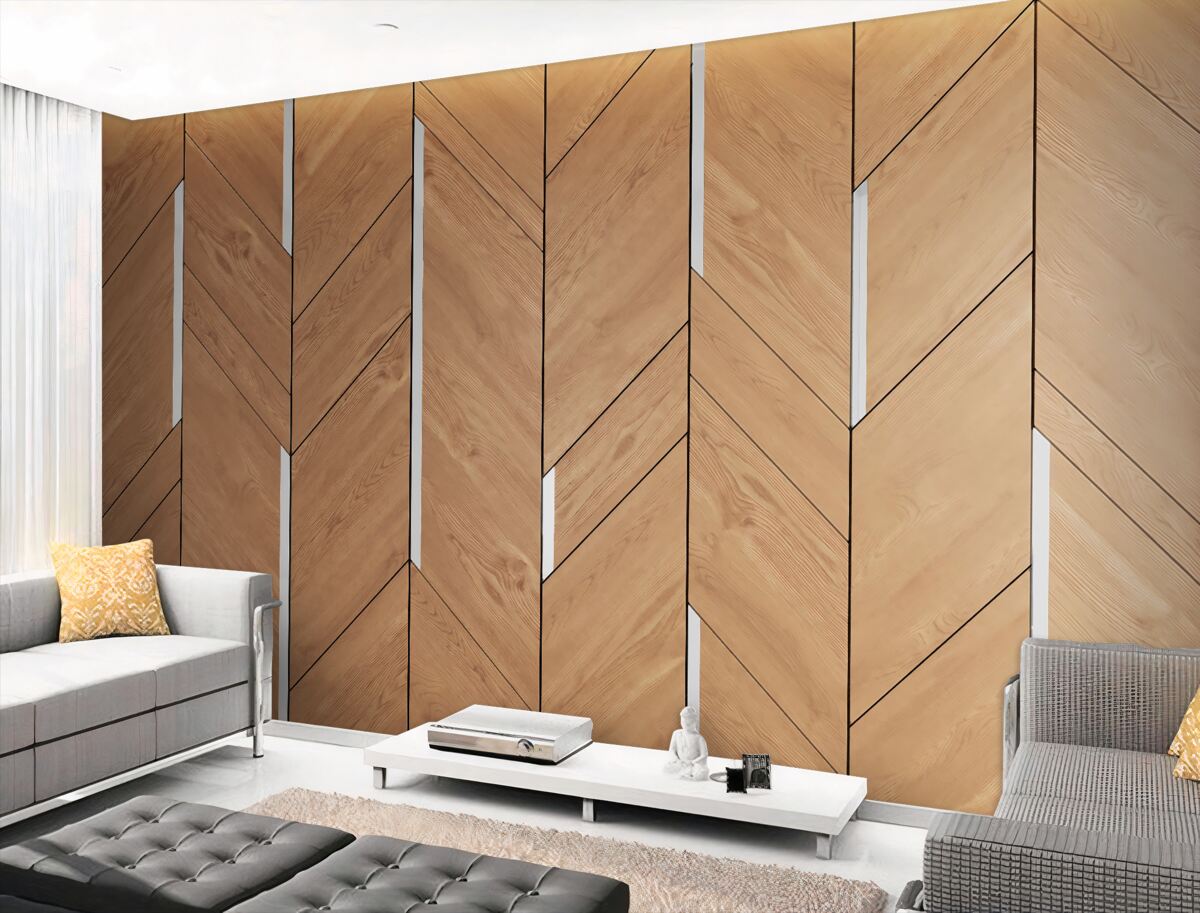 Fototapeta Brązowy parkiet z podświetleniem