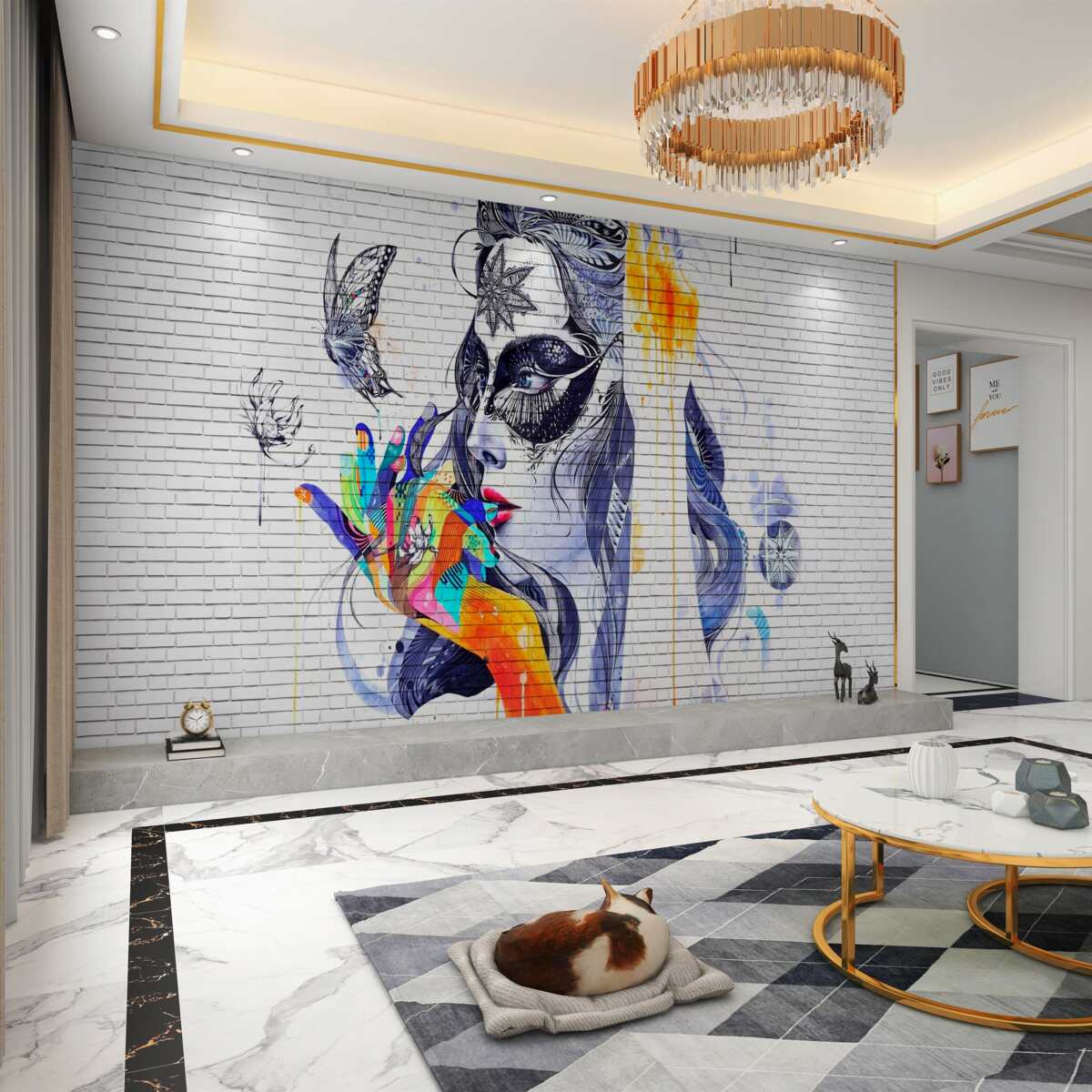 Fototapeta Abstrakcyjny obraz dziewczyny w masce