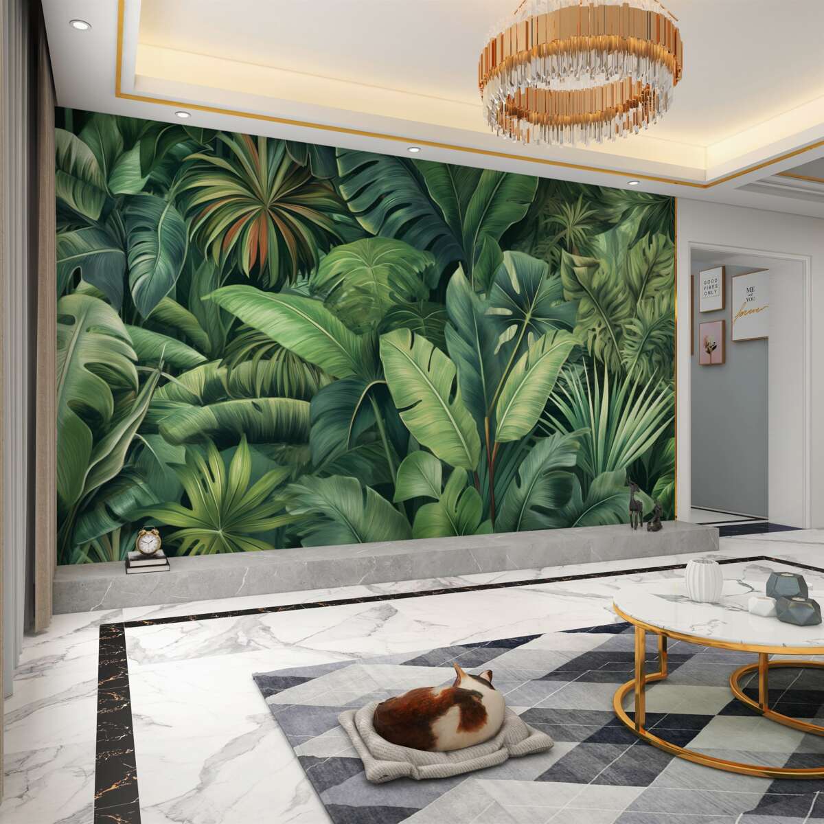 Fototapeta Duże zielone liście dżungli