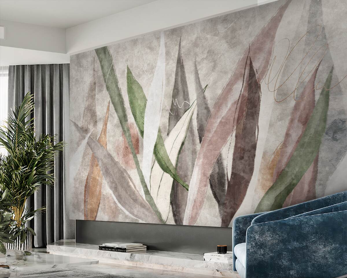 Fototapeta Długie kolorowe liście dżungli