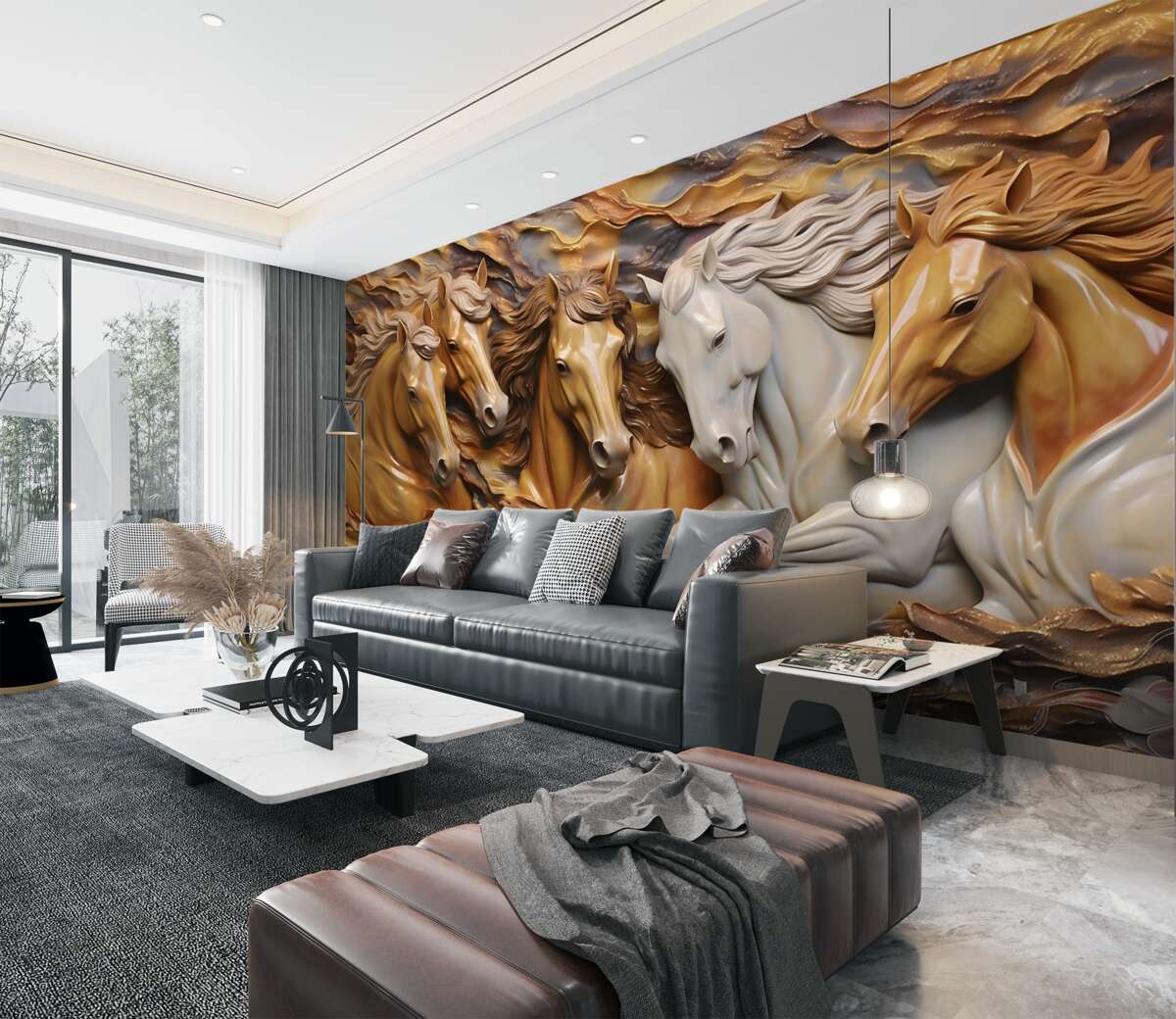 Fototapeta Biegające konie stały się lekkie