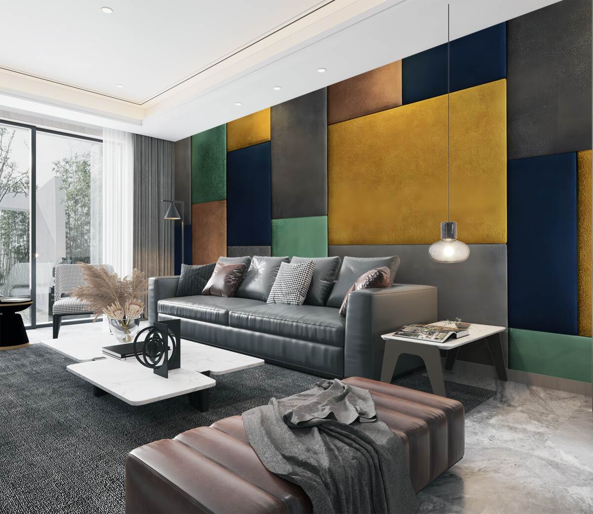 Fototapeta Pionowe kolorowe trójkąty