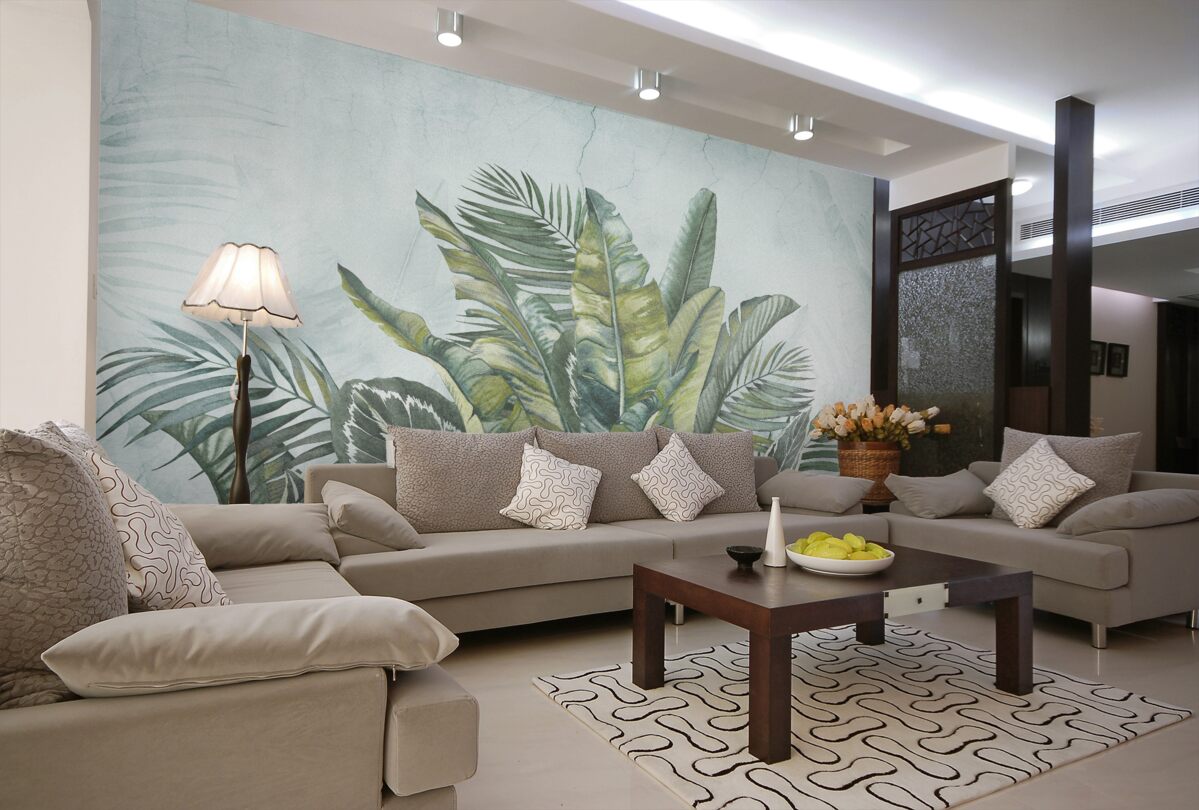 Fototapeta Krzew zielonych roślin tropikalnych