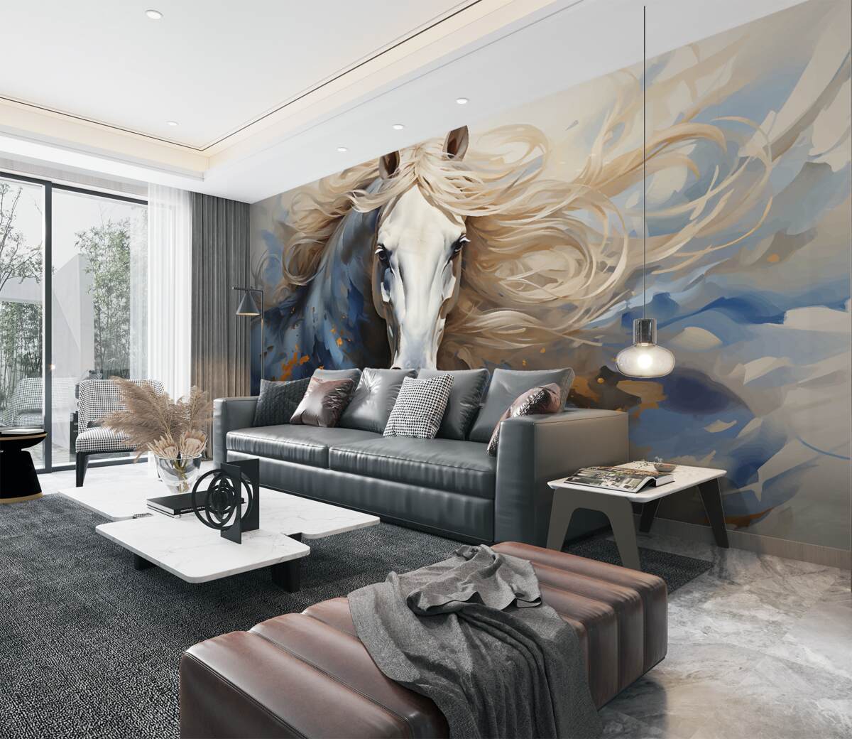 Fototapeta Abstrakcyjny obraz działającego konia