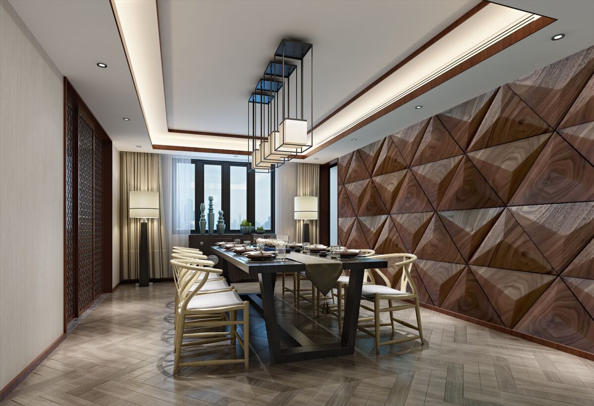 Fototapeta Wolumetryczna tekstura drewna w trójkątach