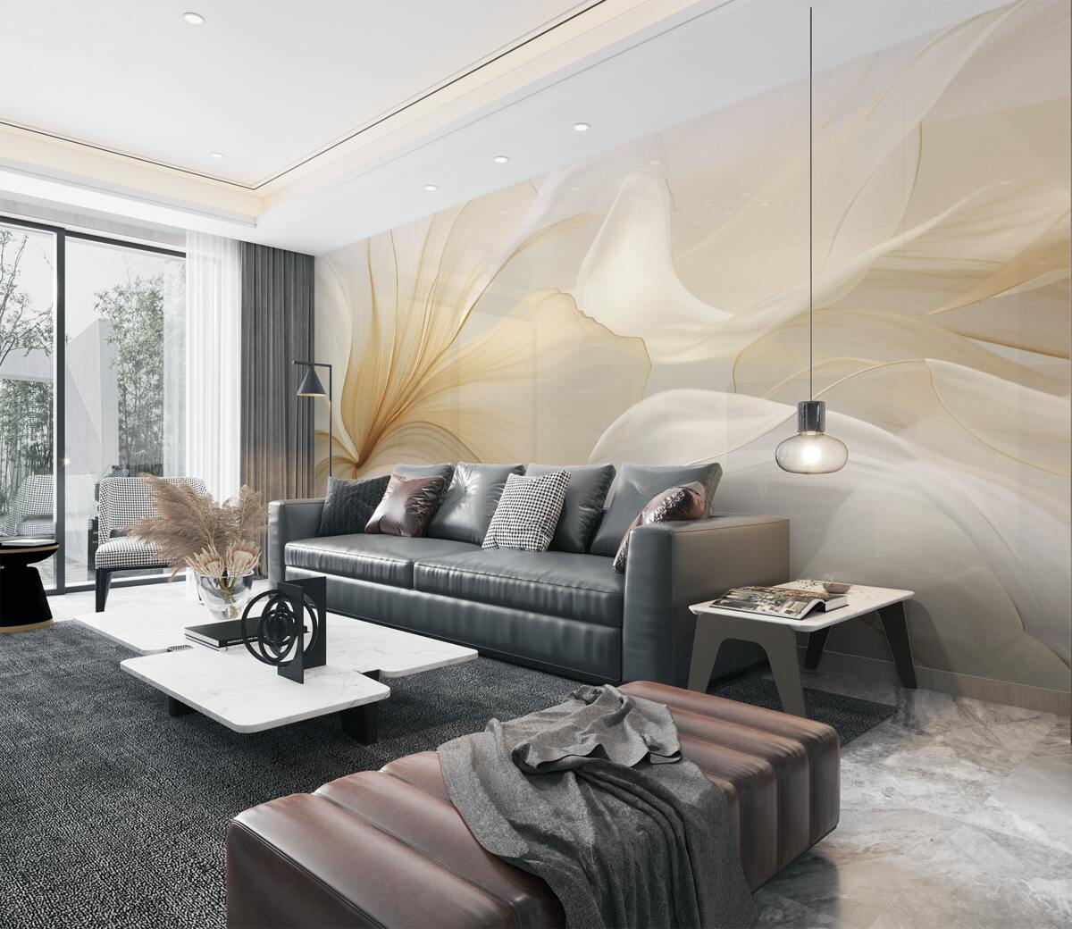 Fototapeta Delikatne plamy na jasnym marmurze