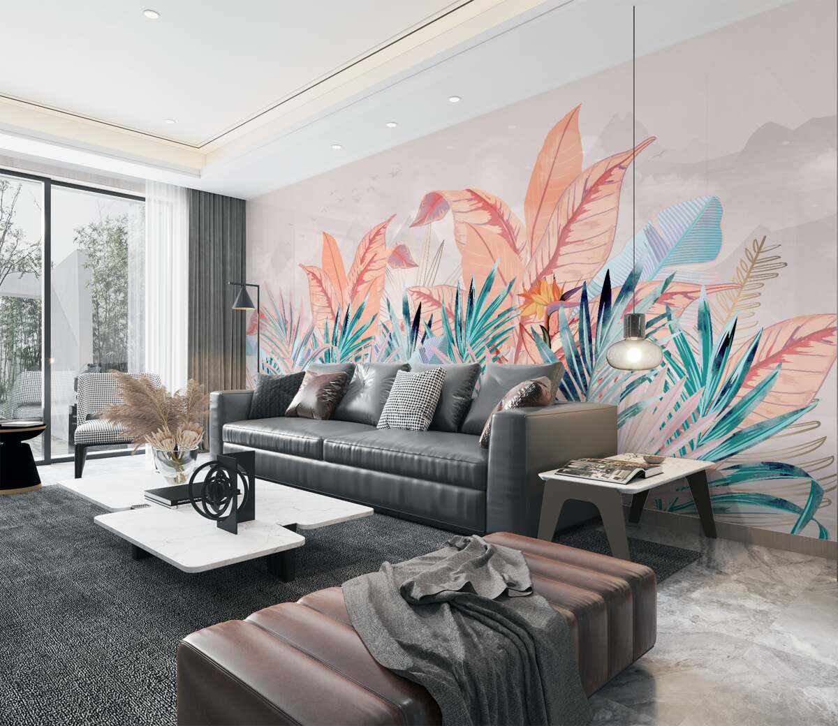 Fototapeta Wielokolorowe liście paproci