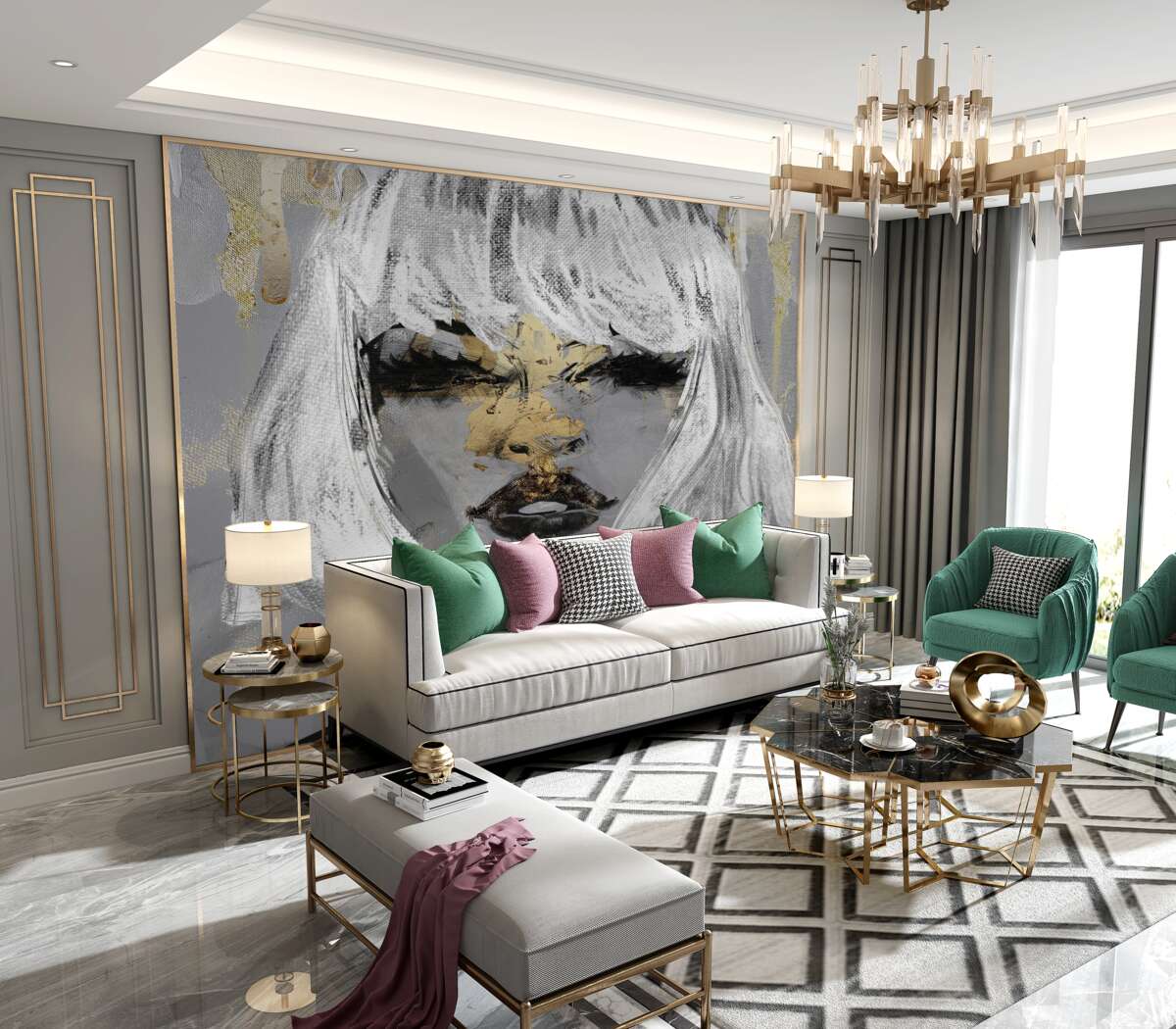 Fototapeta Abstrakcyjny obraz dziewczyny z białymi włosami