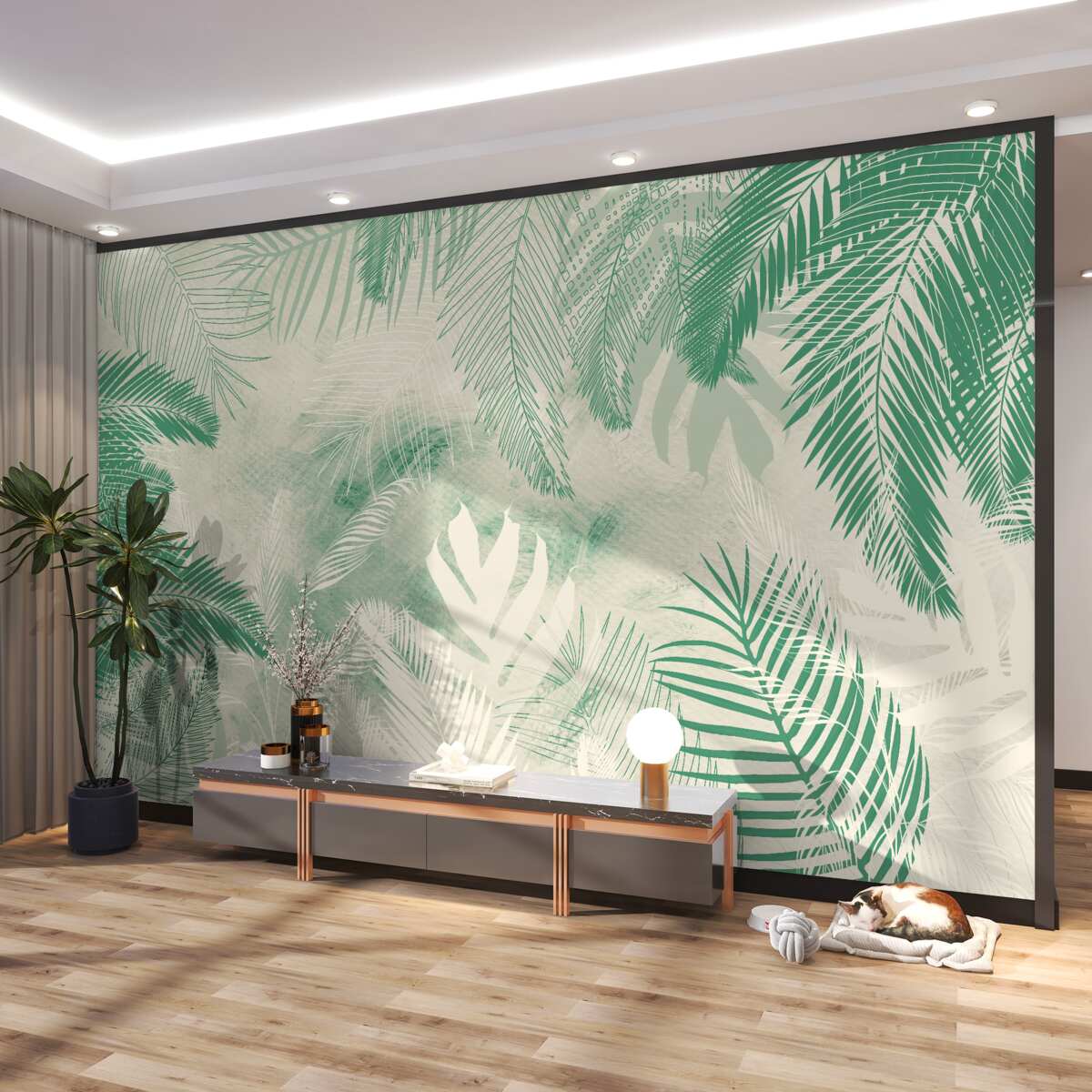 Fototapeta Zimozielone liście paproci