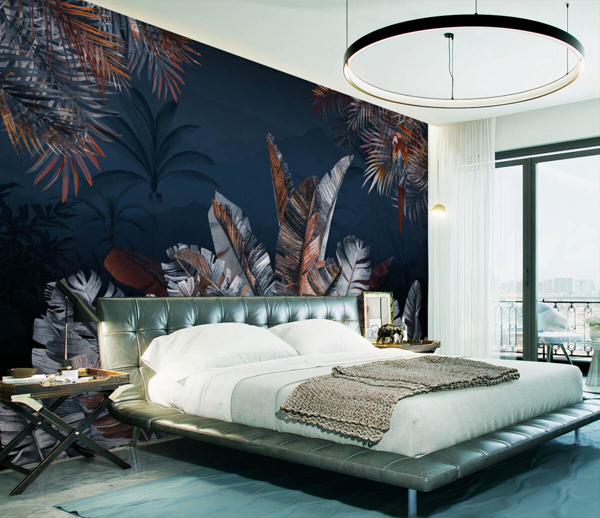 Fototapeta Nocna dżungla i paproć