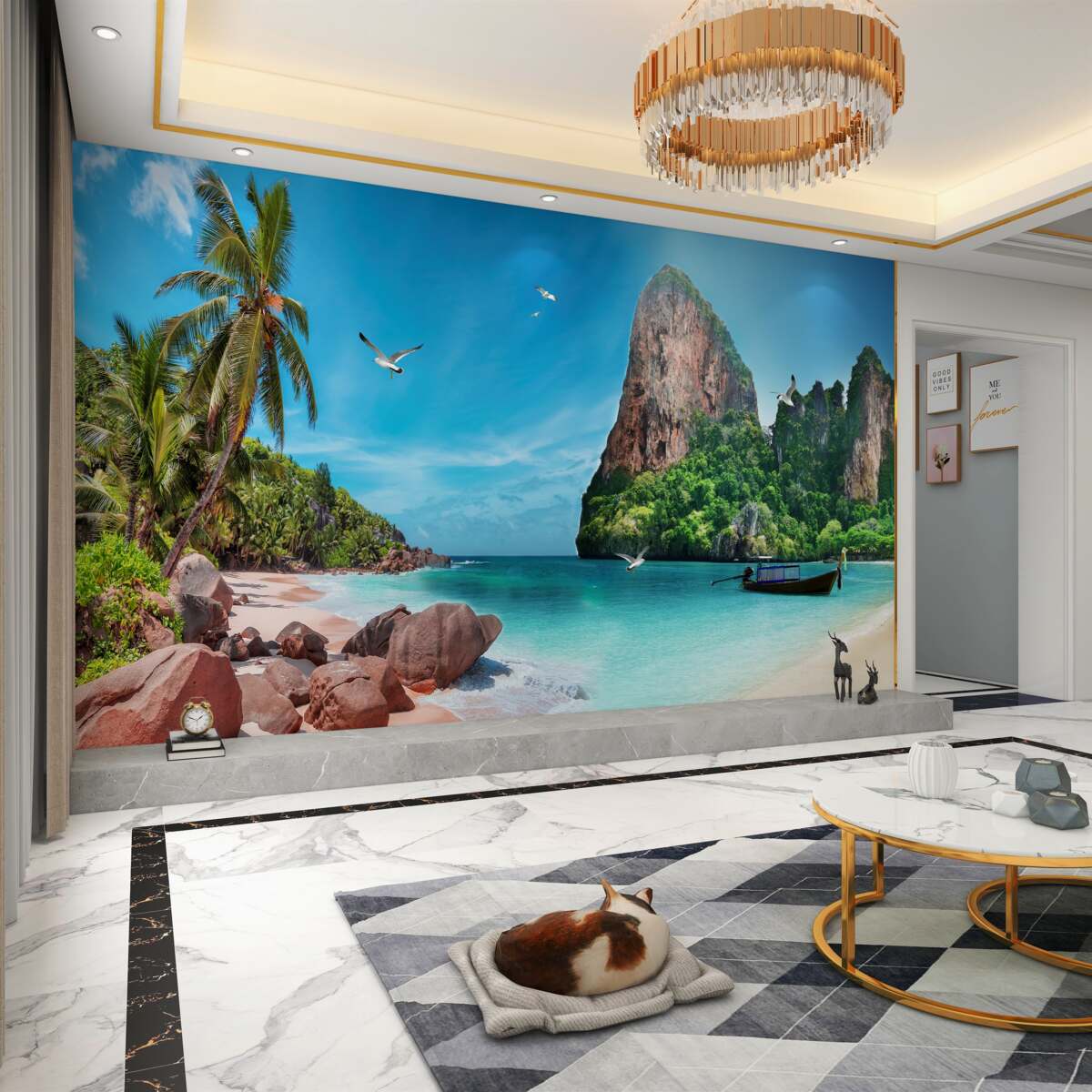 Fototapeta Tropikalny krajobraz z górami