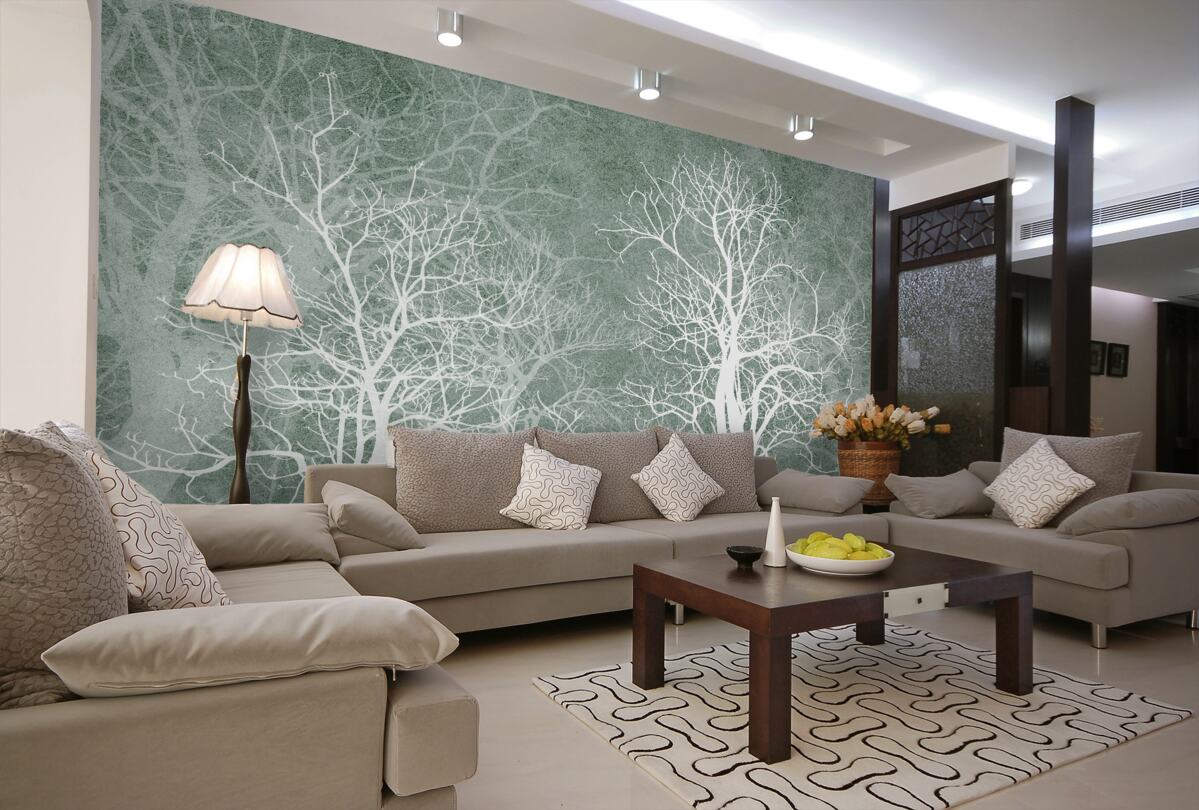 Fototapeta Białe drzewa nocą