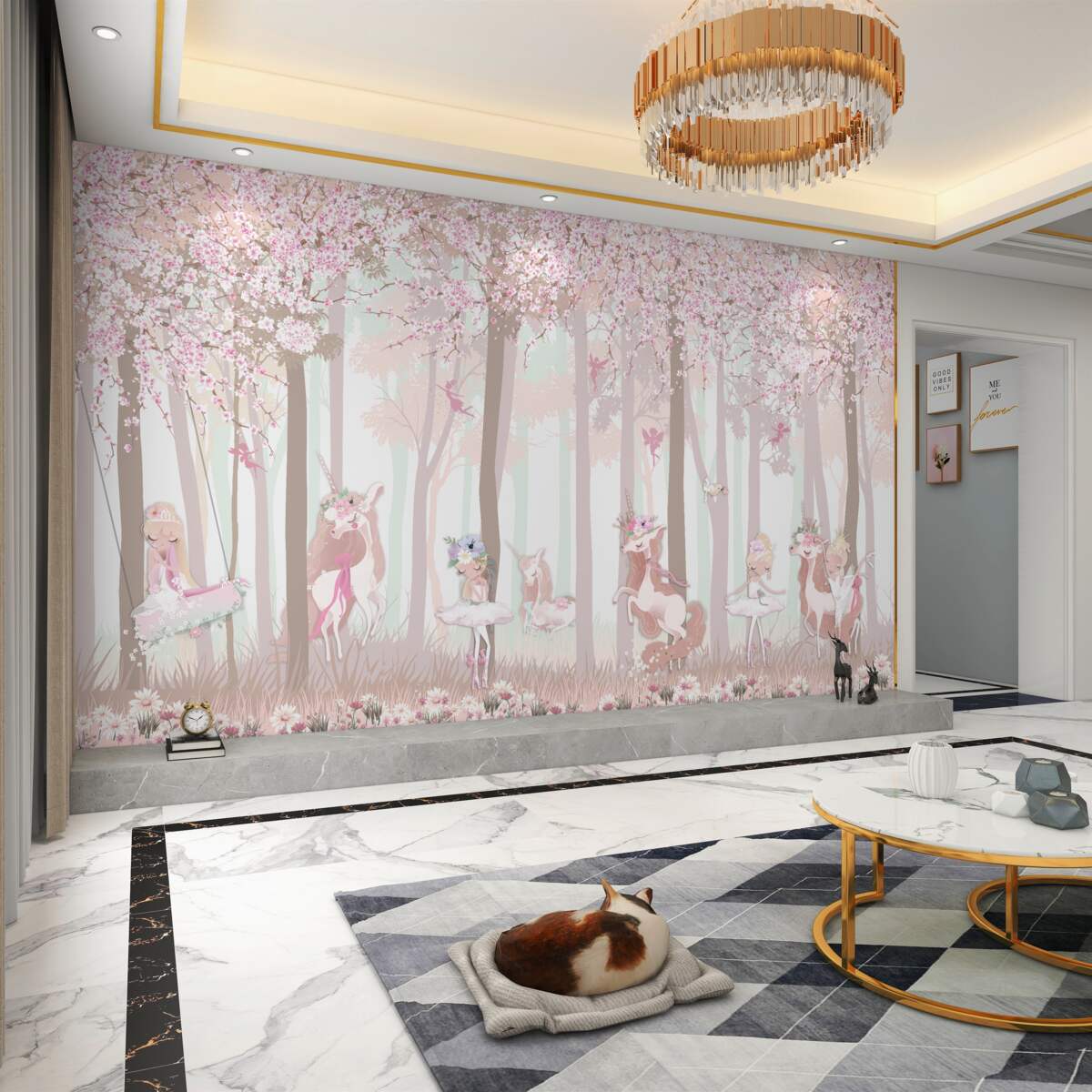 Fototapeta Zwierzęta tańczą w wiosennym lesie