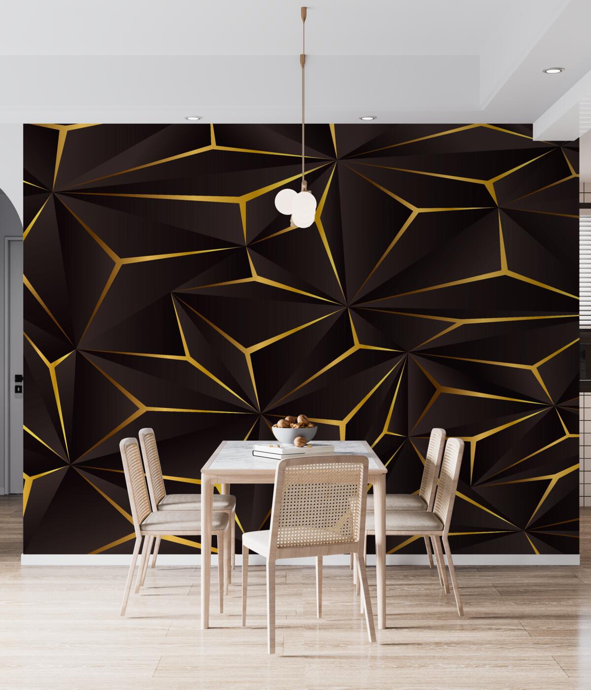 Fototapeta Abstrakcja wolumetryczna czarno-złota