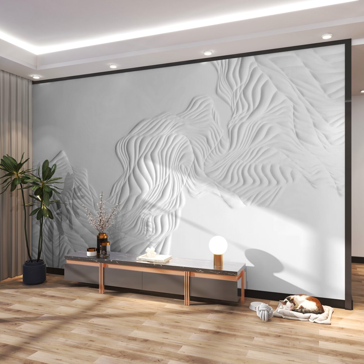 Fototapeta Abstrakcyjne linie na białej tkaninie