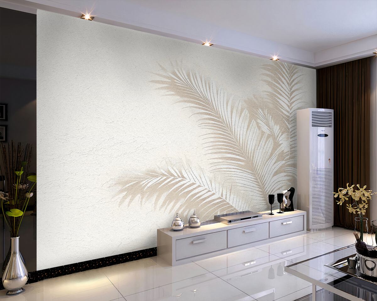 Fototapeta Liście paproci białej są jasne