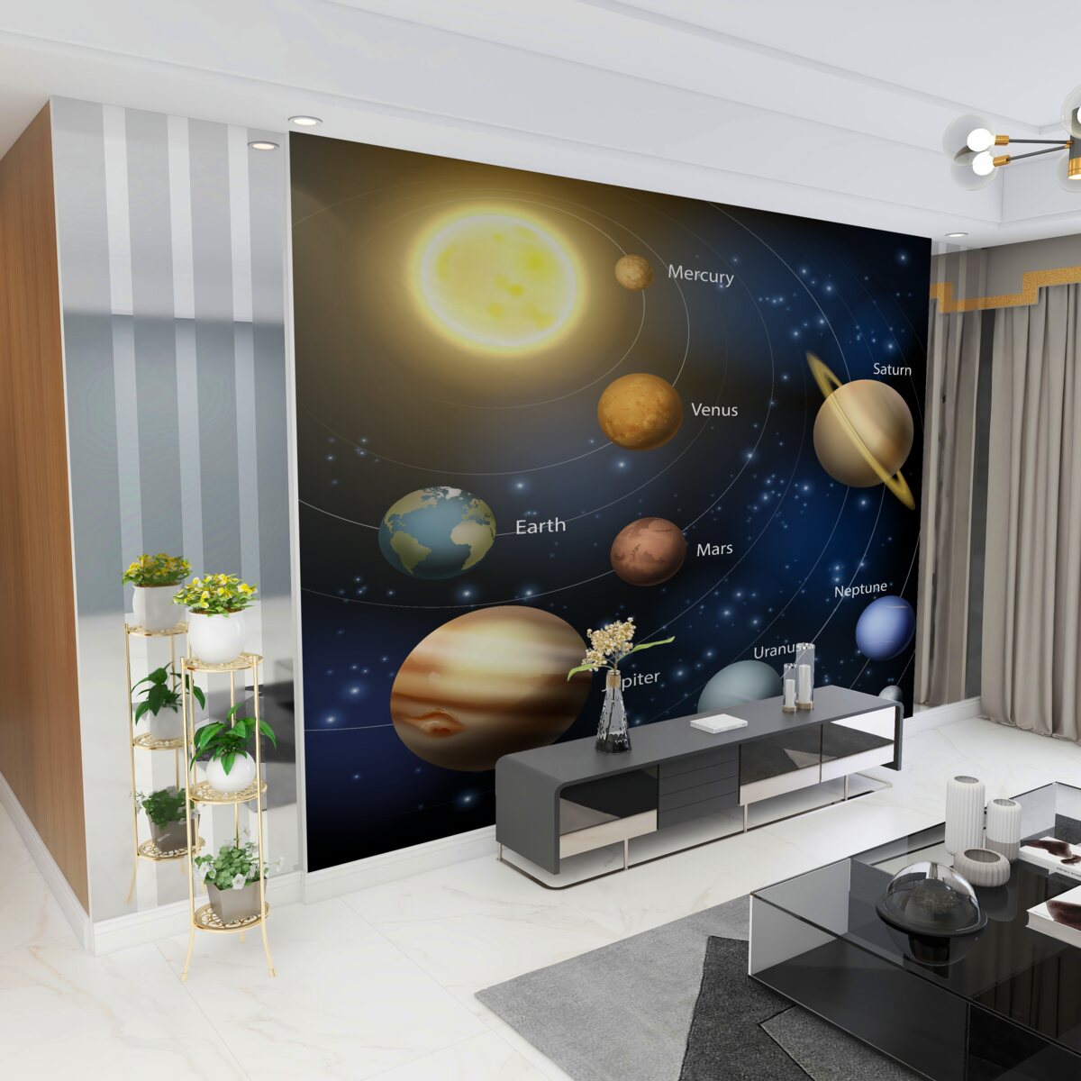 Fototapeta Przestrzeń, planety i słońce