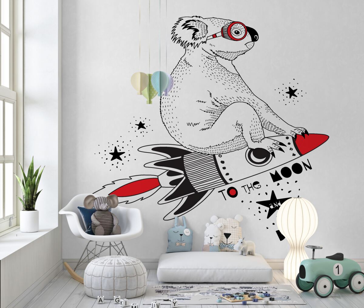 Fototapeta Koala na rakiecie