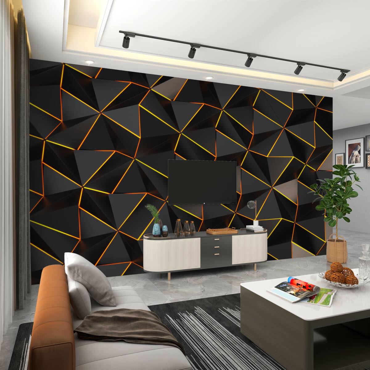 Fototapeta Piramidy wolumetryczne ze złotem