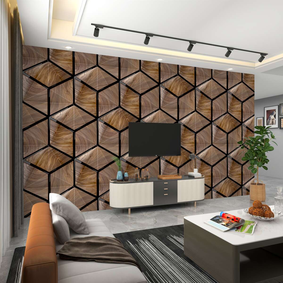 Fototapeta Geometria na desce parkietowej