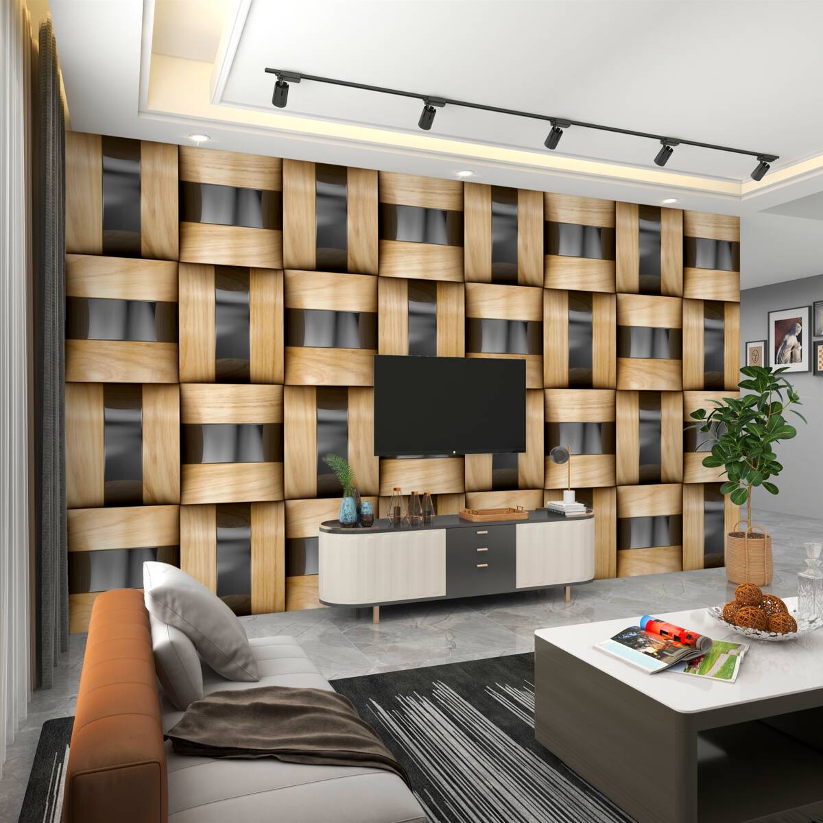 Fototapeta Drewniana deska wykonana z prętów