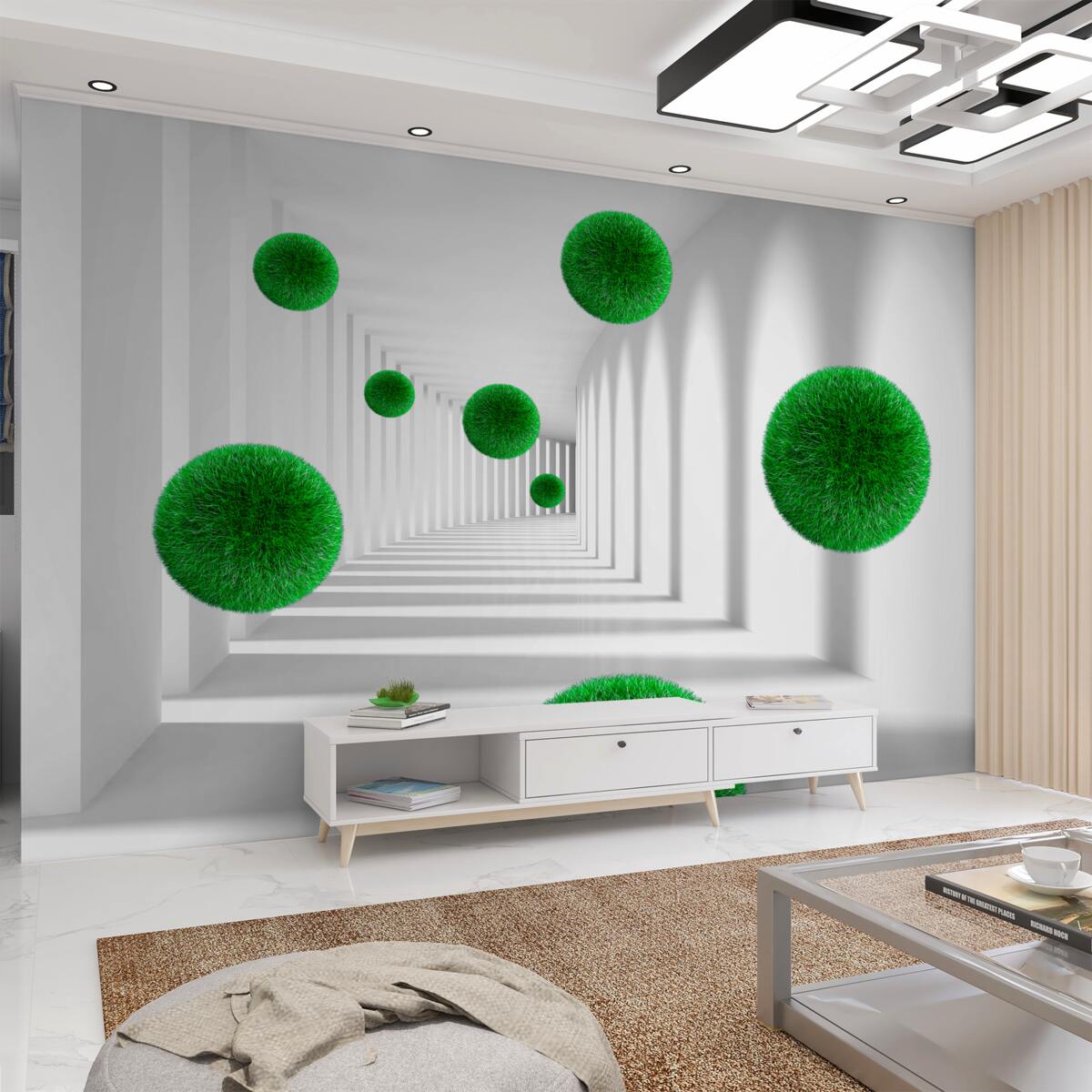 Fototapeta Pływające grube zielone kulki