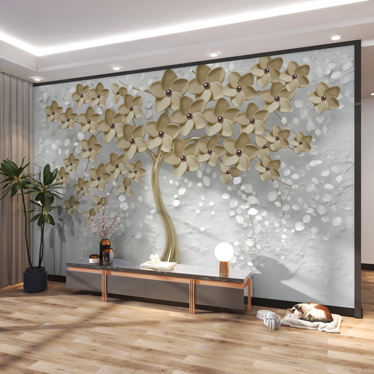 Fototapeta Kwitnące złote drzewo