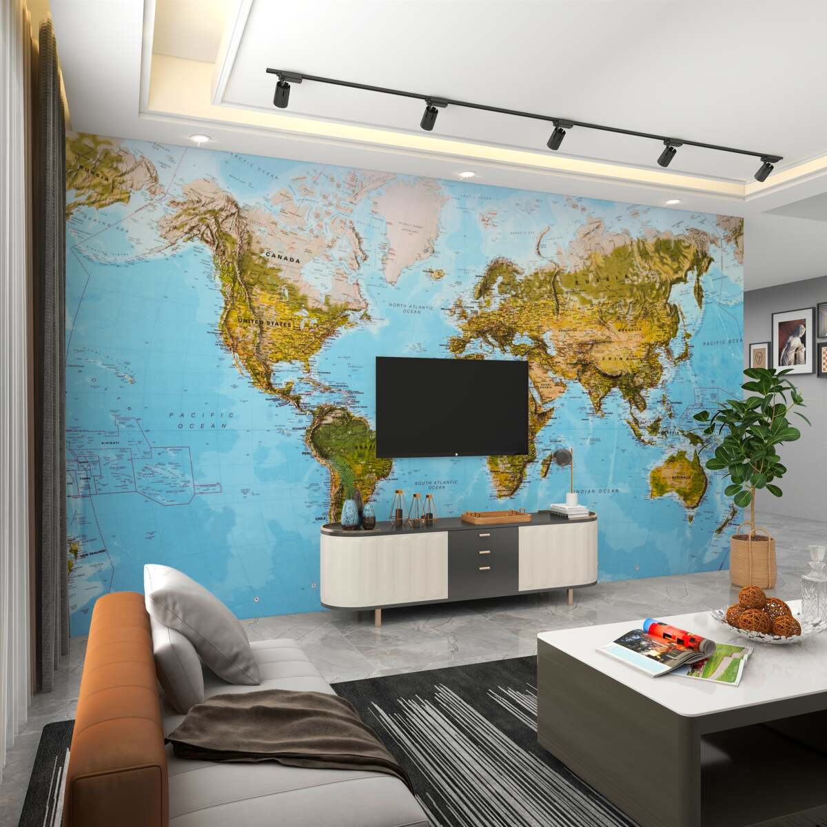 Fototapeta Mapa świata z wzniesieniami