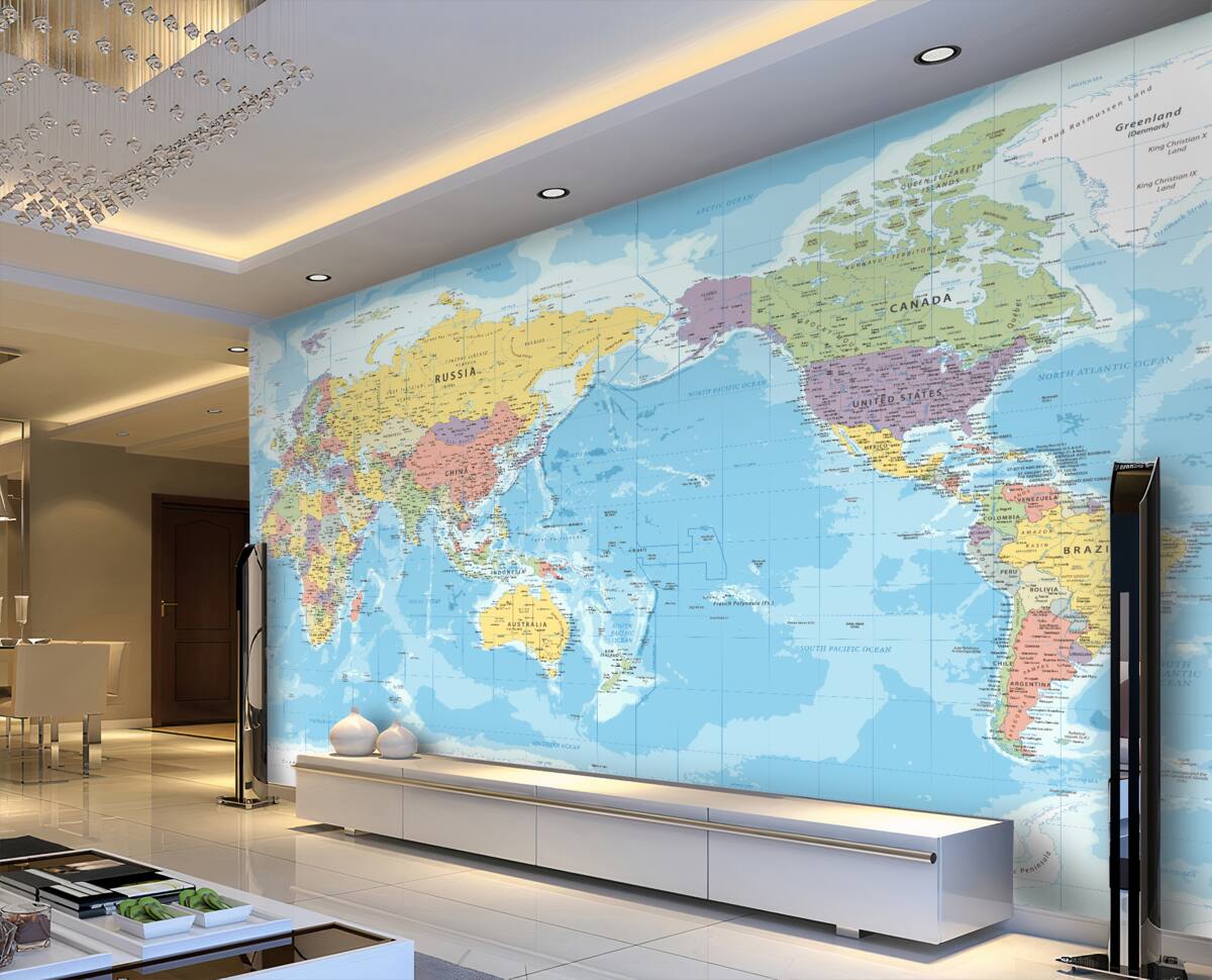 Fototapeta Nowoczesna mapa polityczna świata