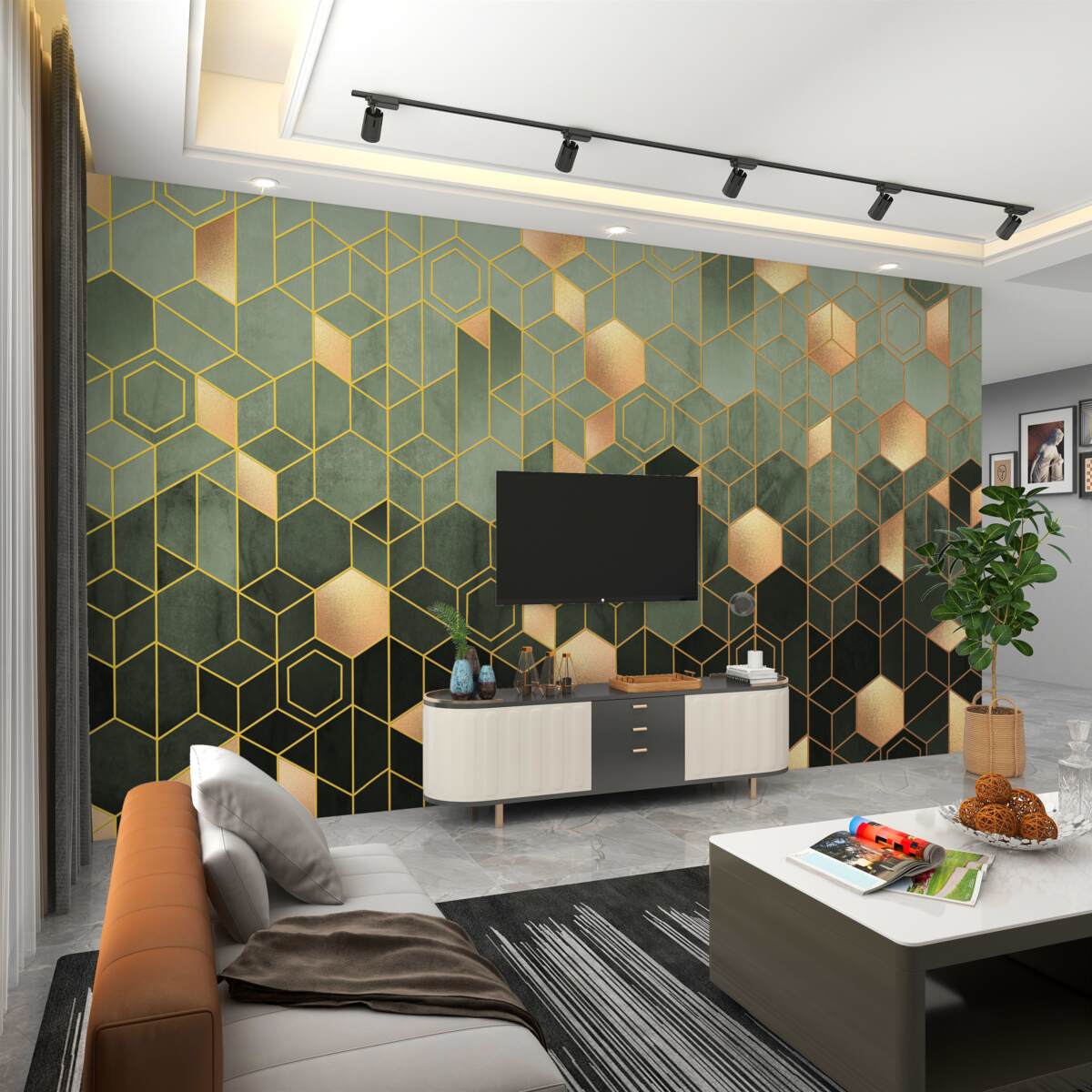 Fototapeta Nocna mgła w abstrakcji leśnej