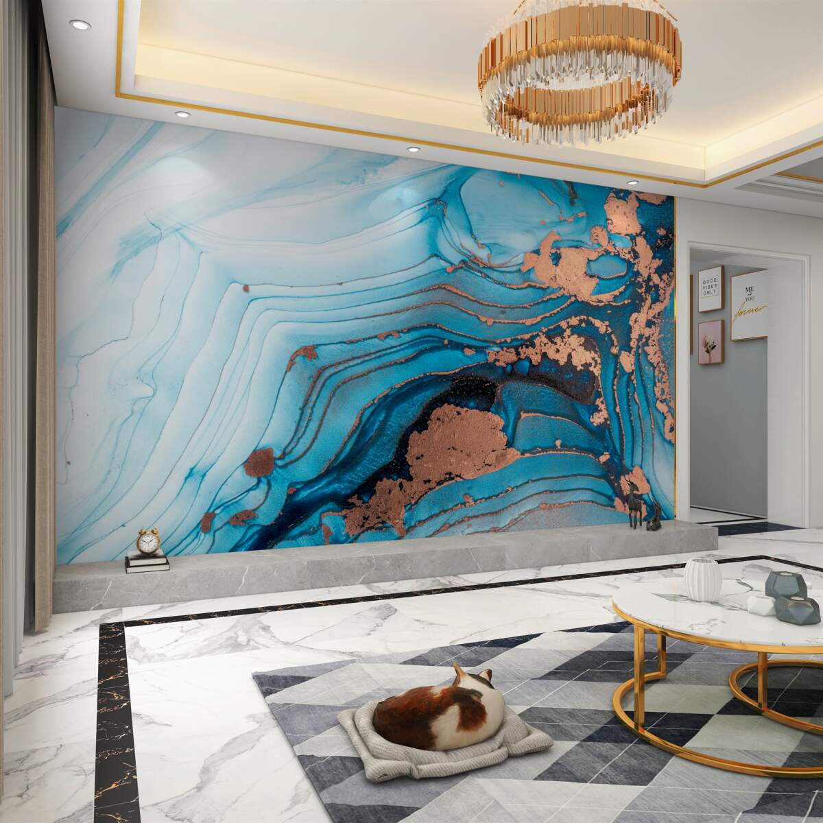 Fototapeta Woda spotyka się z piaskowym marmurem