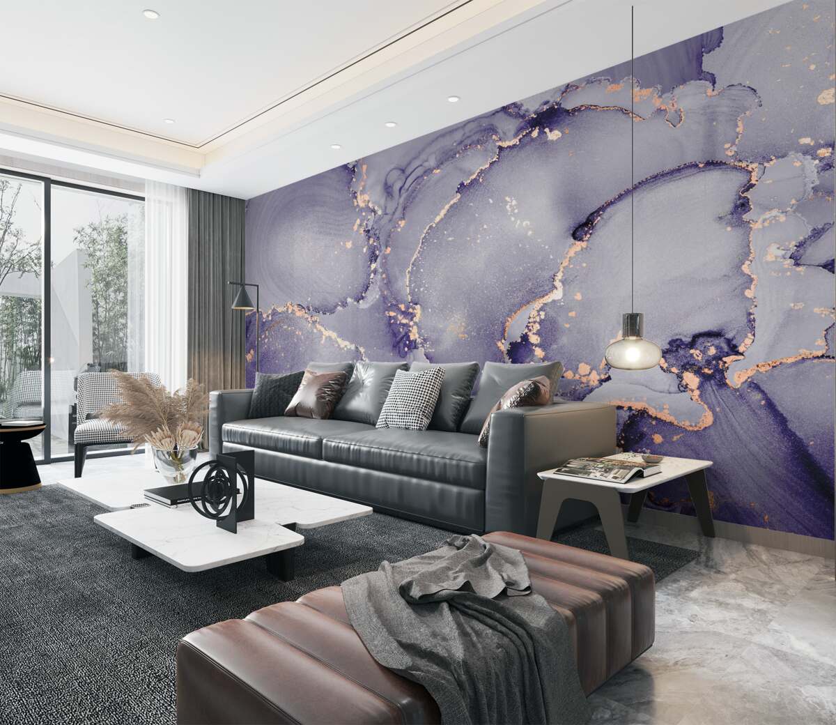 Fototapeta Fioletowy liliowy marmur