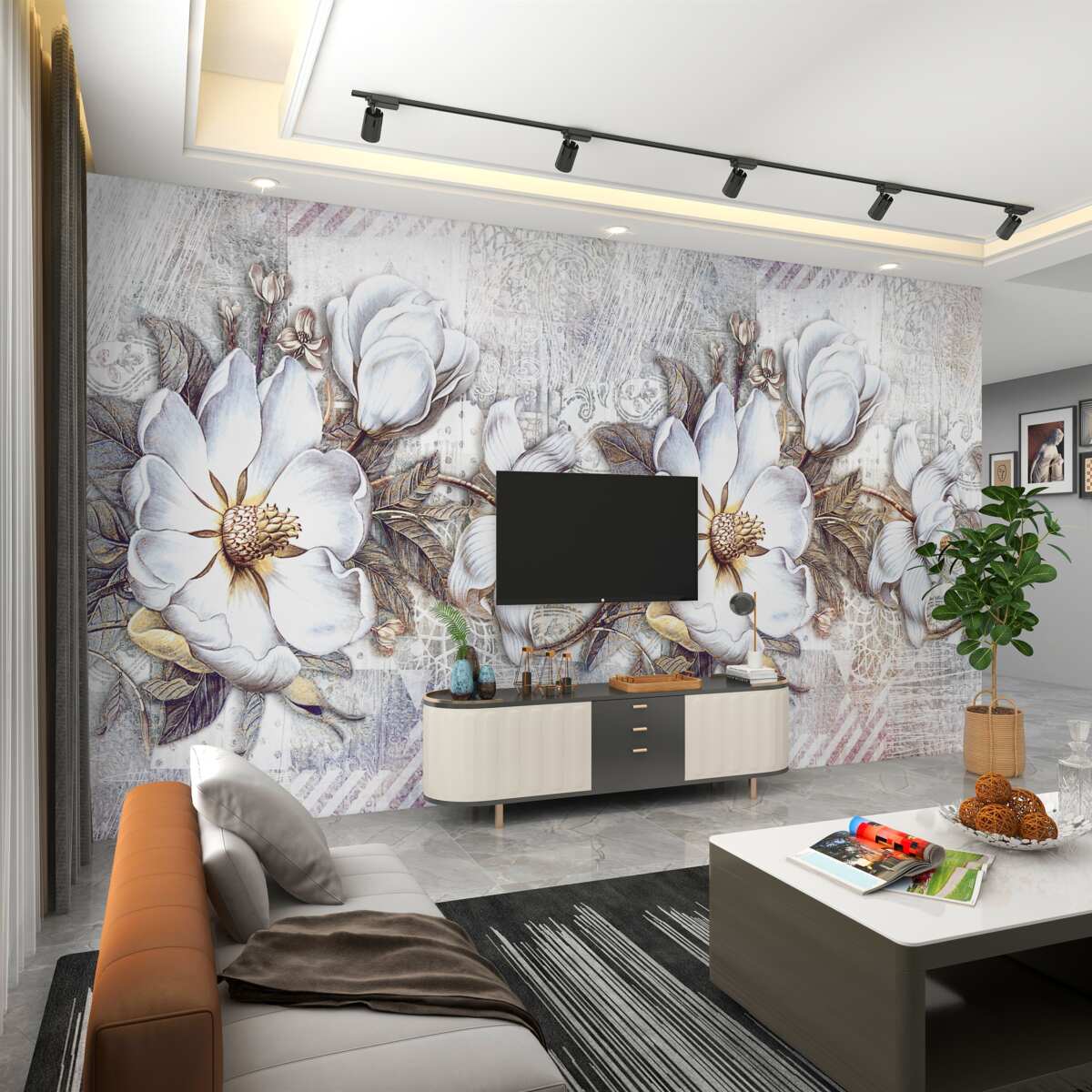 Fototapeta Skład białych pąków kwiatowych