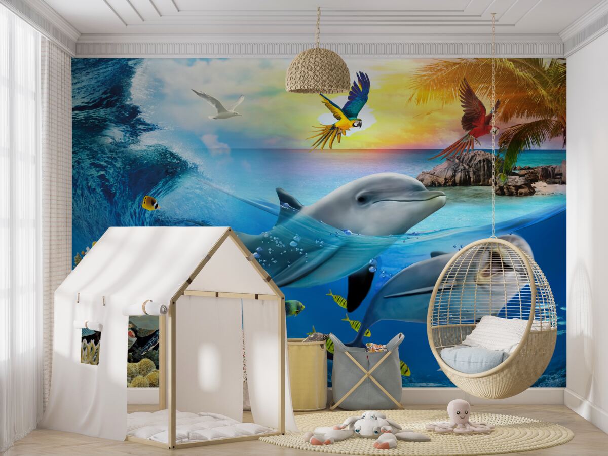 Fototapeta Delfiny spotykają świt