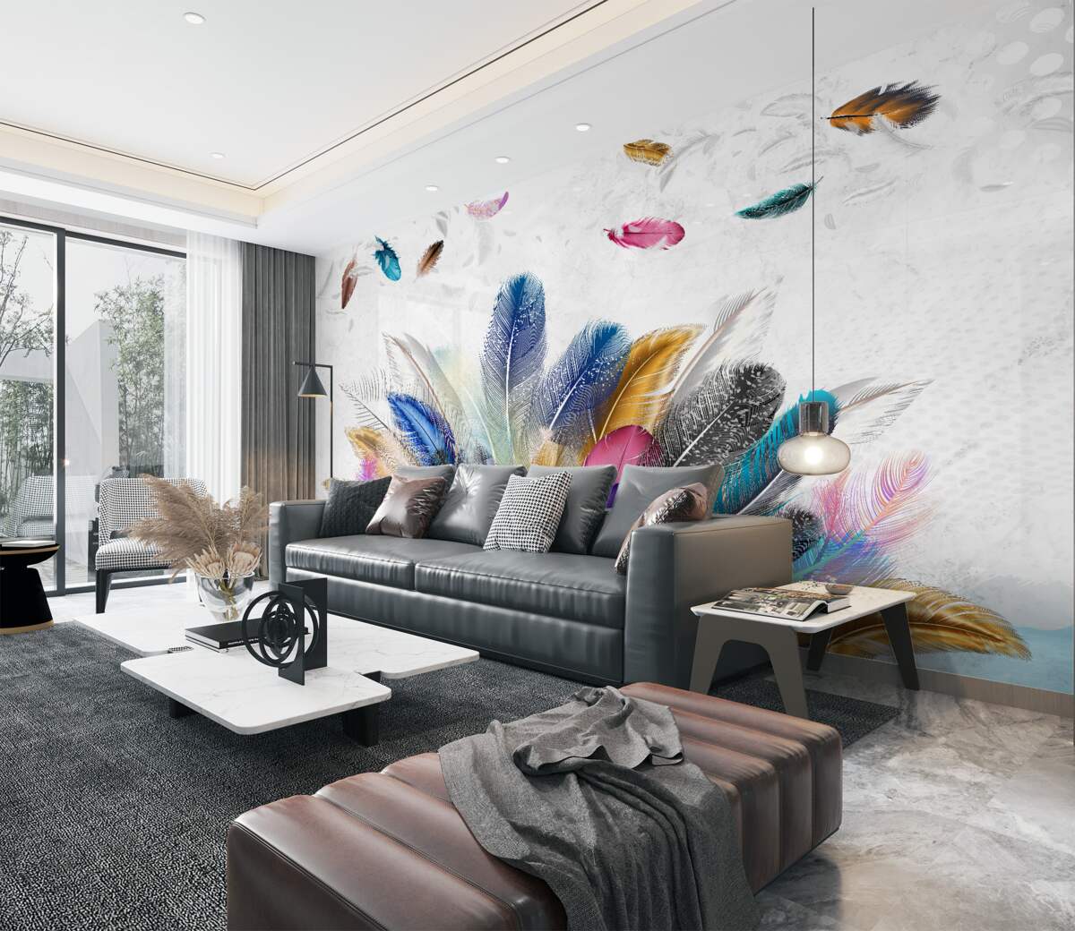 Fototapeta Kolorowe jasne pióra