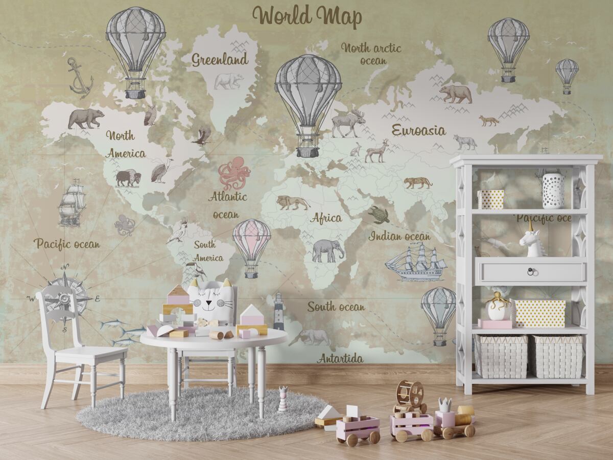 Fototapeta Mapa świata w ciepłych kolorach