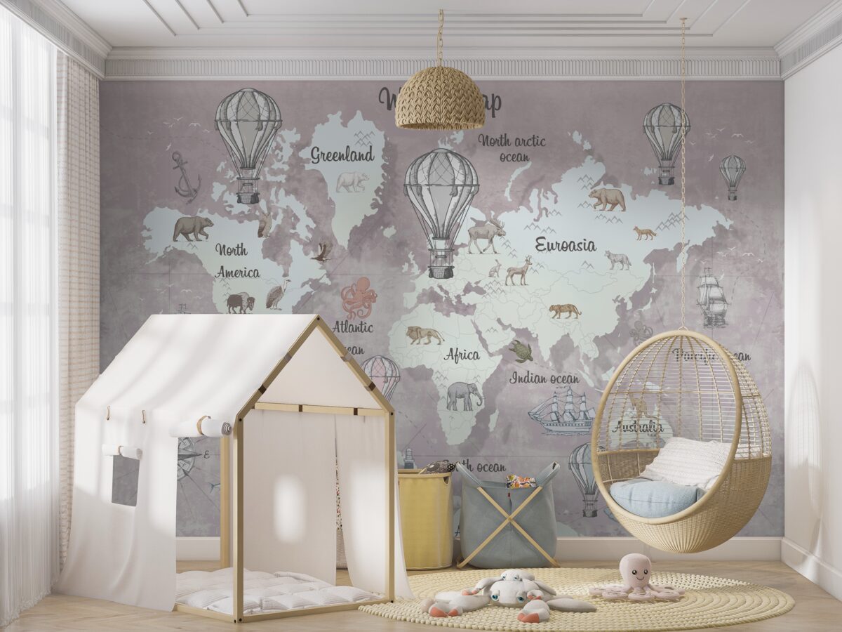 Fototapeta Mapa świata z nazwami