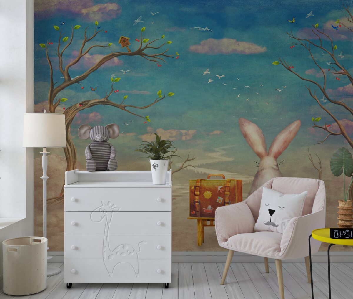 Fototapeta Króliczek czeka na ławce