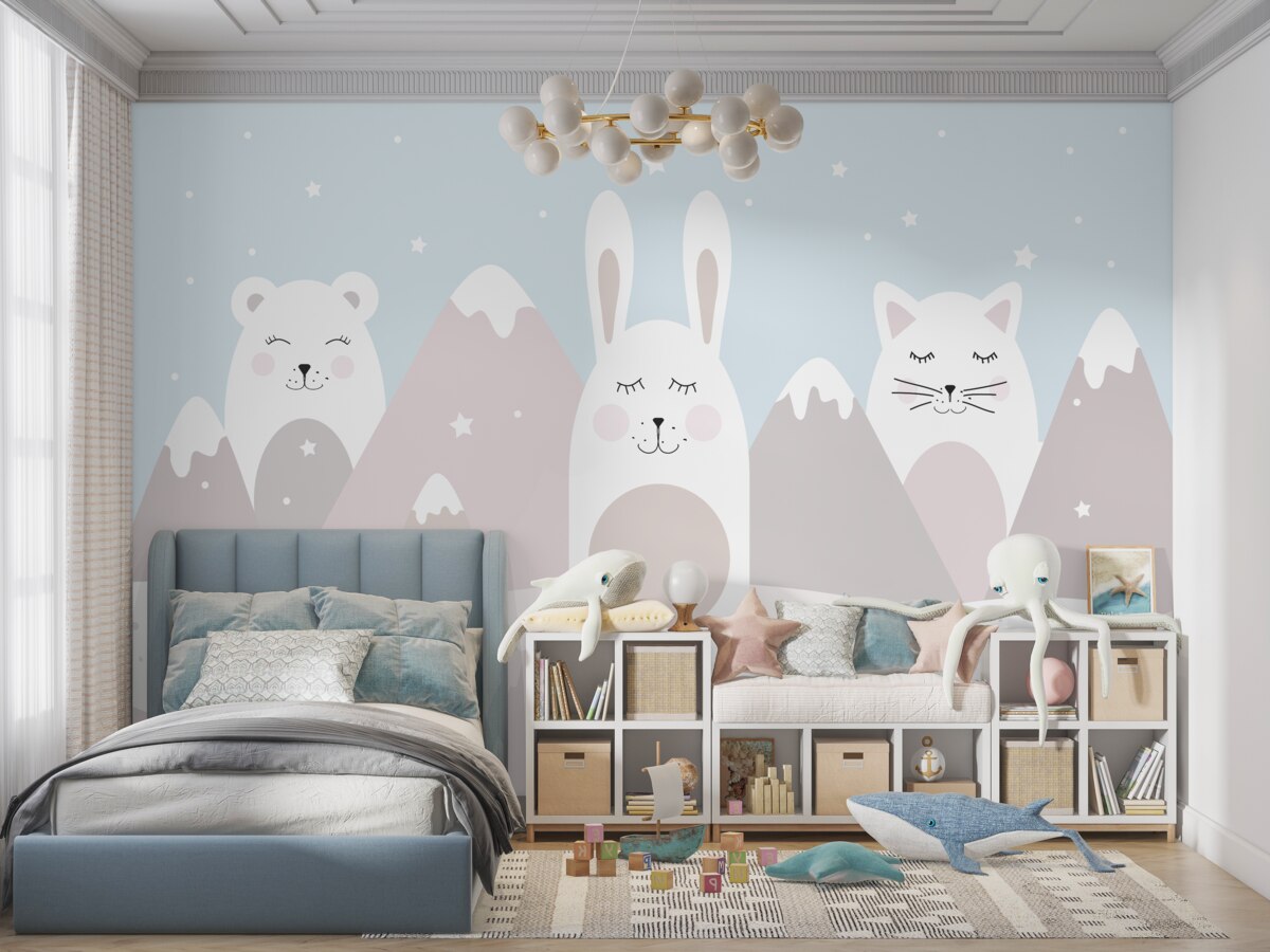 Fototapeta Królik i kotek w górach