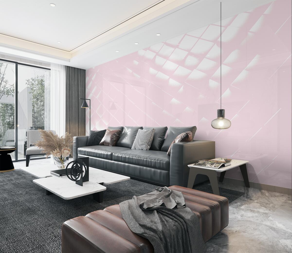 Fototapeta Geometria biało-różowa