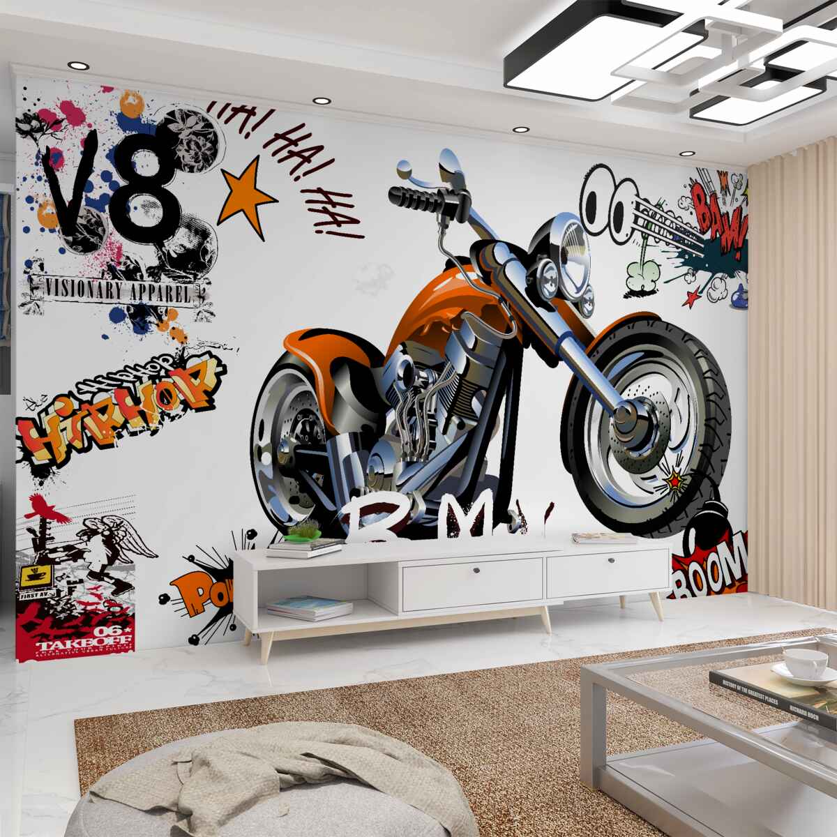 Fototapeta Motocykl z napisami