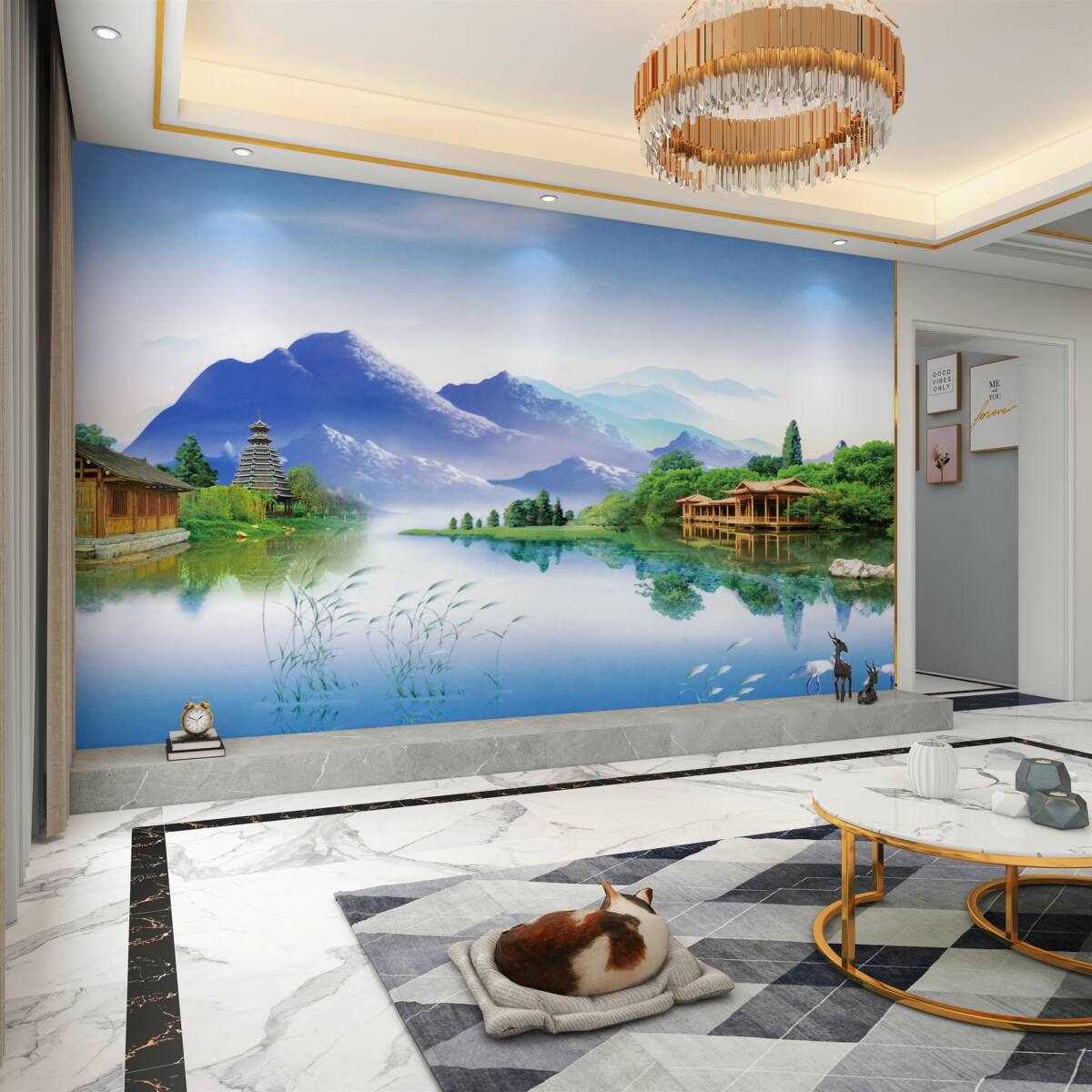 Fototapeta Letni krajobraz jeziora w górach