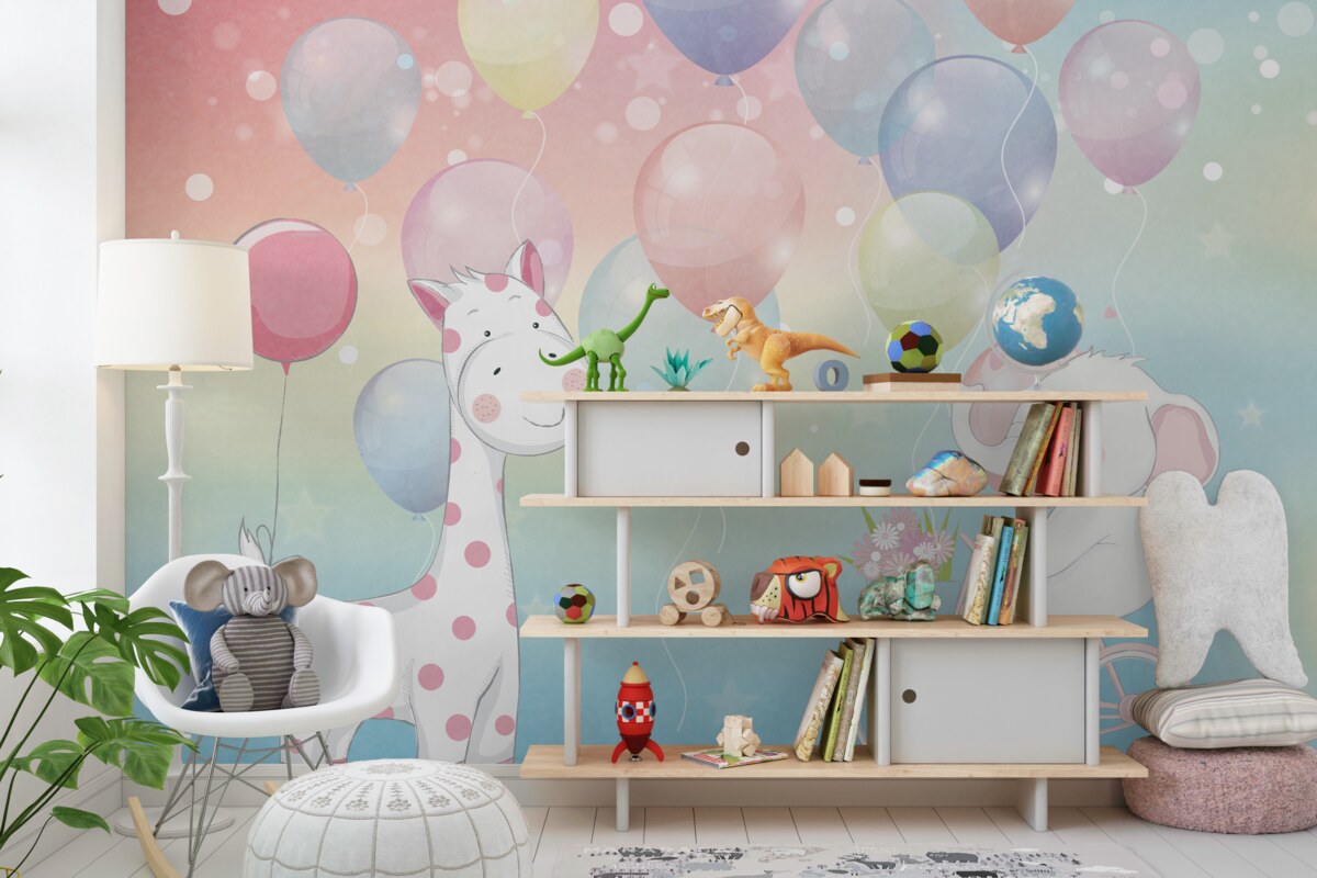 Fototapeta Żyrafa spotyka słonia