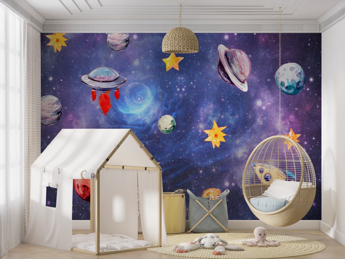 Fototapeta Mieszkańcy kosmosu i planety